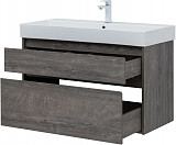 Тумба под раковину Aquanet Nova Lite 100 (SLIM SYNERGY) дуб рошелье, 2 ящика 00249941