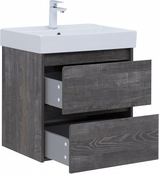 Тумба под раковину Aquanet Nova Lite 60 дуб серый (2 ящика) 00287889