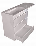 Комплект Тумба напольная "Даллас 150", 3 ящика, Люкс белая, PLUS СС-00002305 с раковиной Style Line Даллас 150*48,2 левая СС-00002300