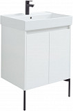 Тумба под раковину Aquanet Nova Lite 60 белый глянец (2 дверцы) 00298847