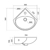 Угловая раковина Santek Ирис 36 1WH110514