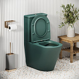 Унитаз GR-4480OLMS Color (620*365*810) ЗЕЛЕНЫЙ МАТОВЫЙ напольный БЕЗОБОДКОВЫЙ, 2 ме