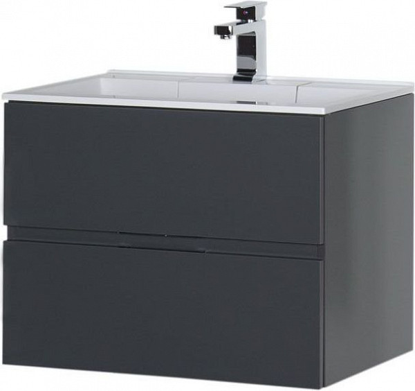 Тумба с раковиной Aquanet Алвита 70 серый антрацит 00213093