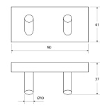 Крючок двойной, латунь, Edifice, IDDIS, EDISB20i41