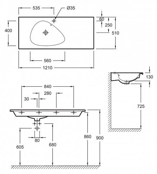 раковина Jacob Delafon Nouvelle Vague EXAP112-Z-00