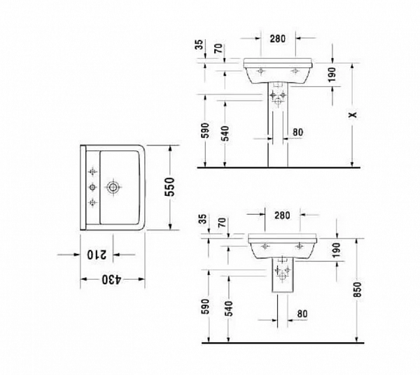 Раковина Duravit Starck 3 0300550000 55 см