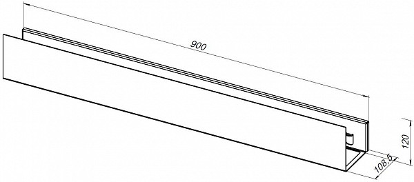 Полка Aquanet Магнум 90x12 черная матовая, с крючками 00302222