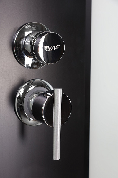 Душ.каб. NG-6707-14BKT (800х800х2100-2400) высокий поддон(40см) стекло ПРОЗРАЧНОЕ черные профиля 4 места