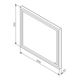 M91AMOX0801WG Универсальное зеркало настенное с контурной LED-подсветкой, 80 см