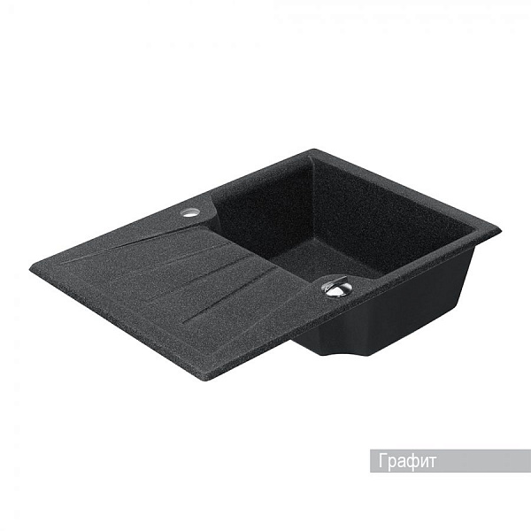 Мойка для кухни Aquaton Монца прямоугольная с крылом графит 1A716032MC210