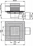 Сливной трап AlcaPlast APV3344 105 x 105/50/75