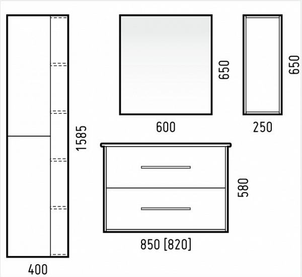 Шкаф-пенал Corozo Гольф 40 универсальный, сонома SD-00000389