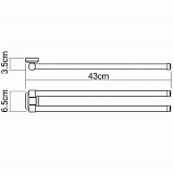 Держатель полотенец двойной Wasserkraft Oder K-3031