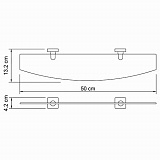 Полка стеклянная Wasserkraft Lippe K-6524
