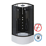 Душ.каб. NG-6508-14BKTG (900х900х2100-2400) высокий поддон(40см) стекло ТОНИРОВАННОЕ алюм черный 4 места