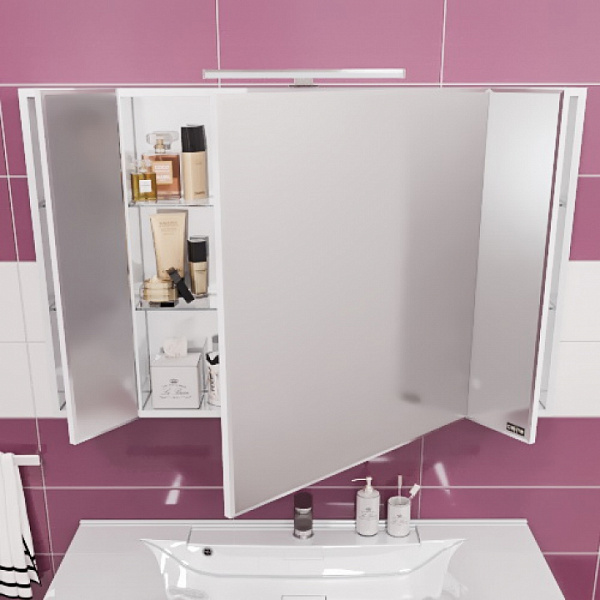 Зеркальный шкаф Стандарт 120, со светом Санта 113020