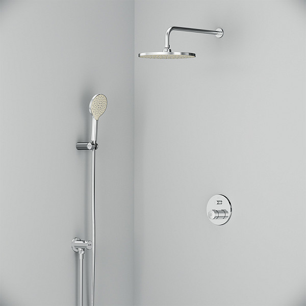 FP85A1RH20 X-Joy TouchReel, набор: нажимной см-ль д/в/душа, верхний душ 220 мм, держатель д/верхн.ду