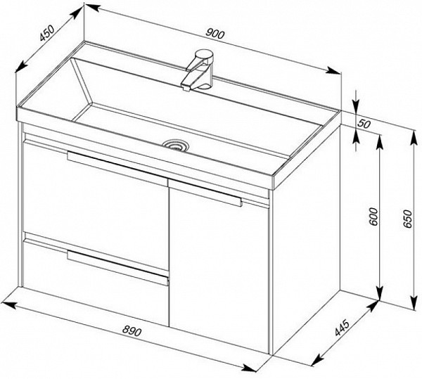 Раковина для тумбы Aquanet Орлеан 90 НФ-00012503