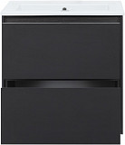 Тумба под раковину Aquanet Милан 65 черный глянец 00306379