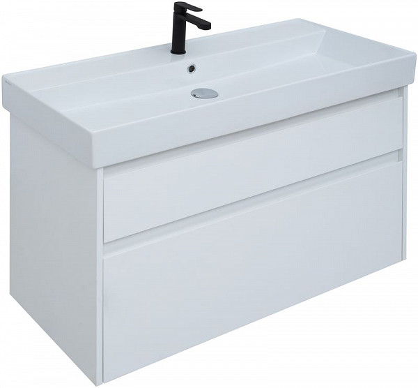 Тумба под раковину Aquanet Nova Lite 100 белый (2 ящика) 00242581