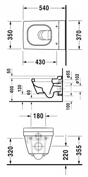 Унитаз Duravit 2ND Floor 2220090000 подвесной