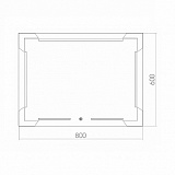 Зеркало AZARIO Крокус 800х600, LED-подсветка, сенсорный выключатель (ФР-00001350)