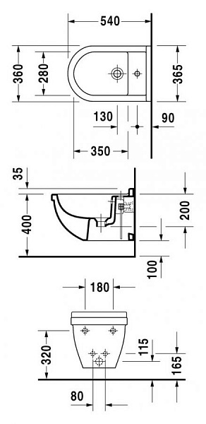 Биде подвесное Duravit Starck 3 228015