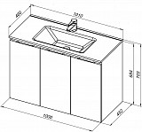 Тумба под раковину Aquanet Алвита New 100 3 дверцы, белый матовый 00277530