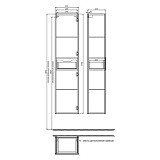 Пенал для ванной комнаты, подвесной, белый, 40 см, Mirro, IDDIS, MIR4000i97