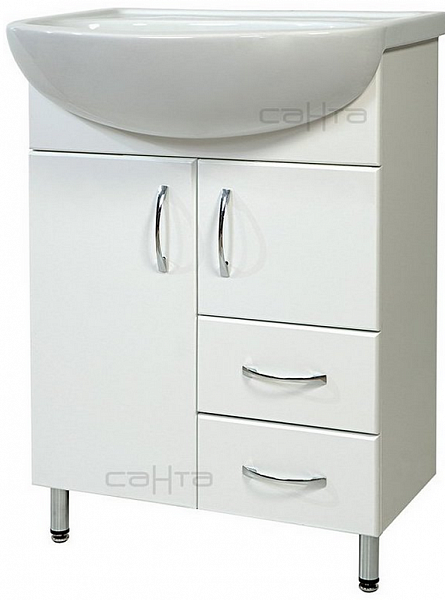 Тумба напольная Сити 60 с 2 ящиками Санта 201076, под раковину