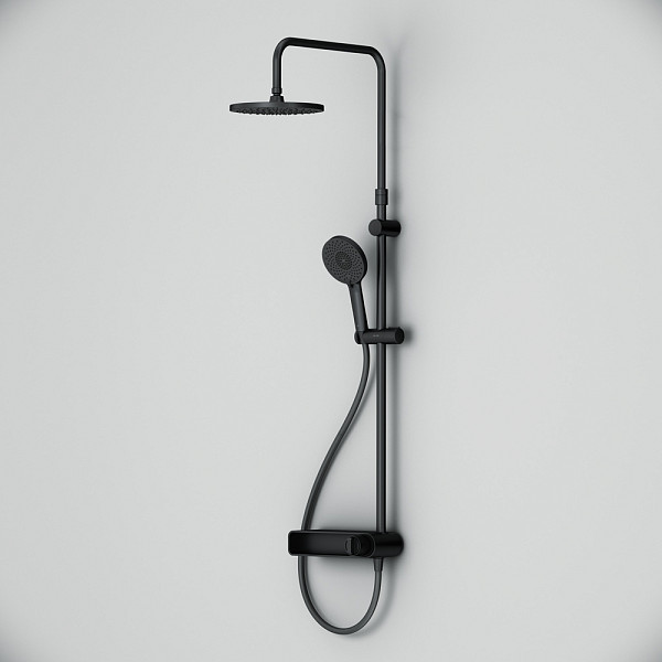 F0785A622 X-Joy, душ.система: см-ль-полка д/душа, душ.штанга, верхн. душ 220мм, ручн душ, черн.
