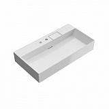 Раковина Kerama Marazzi LOGICA мебельная\подвесная с двумя отверстиями 90, белая глянцевая