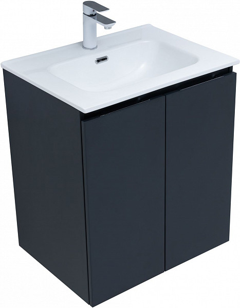 Тумба под раковину Aquanet Алвита New 60 2 дверцы, антрацит 00277523