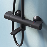 F0785A522 X-Joy, душ.система:  см-ль д/ванны/душа с ТМС, душ.штанга,верхний душ 220мм, ручн душ,черн