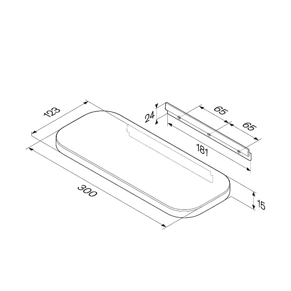 A8F37622 Func Полка для душа прямая, черный
