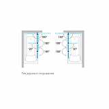 Шторка для ванны "KOLLER POOL" трёхэлементная Waterfall Line QP 96  Left 1500x1400 не прозрачная Grape 6мм хром
