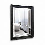 Зеркало AZARIO Магнум 605х805, черный багет, сенсорный выключатель (ФР-00001435)