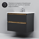 M85AFHX0802BM X-Joy, База под раковину, подвесная, 80 см, 2 ящика, черный матовый