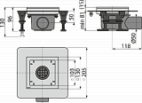 Сливной трап AlcaPlast APV120 из нержавеющей стали низкий 130x130
