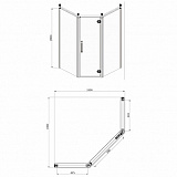 Душевое ограждение Azario ONTARIO 1000х1000х2000, без поддона, 8 мм