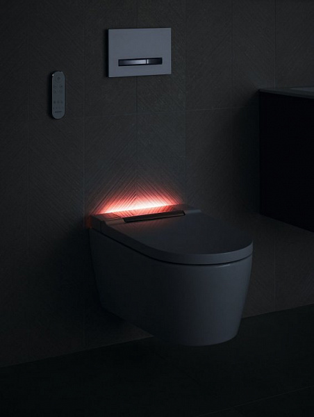 Унитаз-биде подвесной Geberit AquaClean Sela 146.224.21.1 панель хром