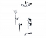 Встраиваемый комплект для ванны с верхней душевой насадкой, лейкой и изливом Wasserkraft А175819