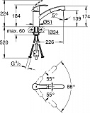 Смеситель Grohe Eurosmart 30305000 для кухонной мойки