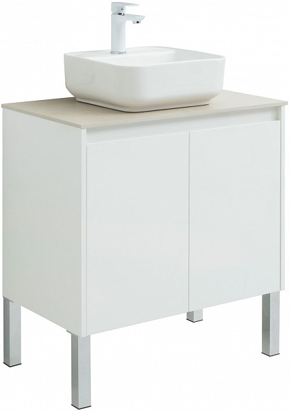 Тумба под раковину Aquanet Nova Lite 75 белый глянец (2 дверцы) 00298850