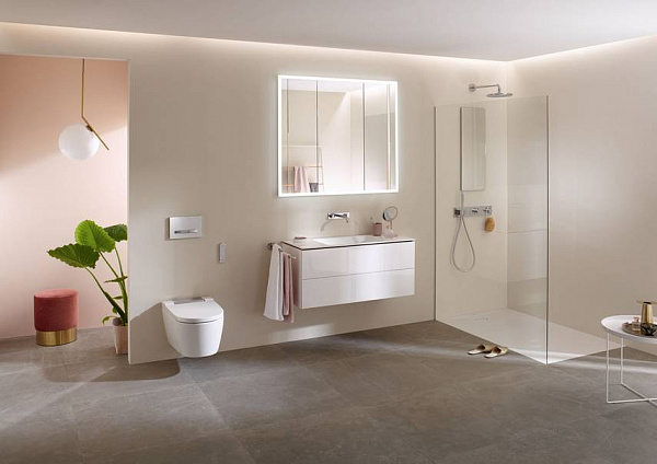 Унитаз-биде подвесной Geberit AquaClean Sela 146.224.21.1 панель хром