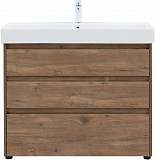 Тумба под раковину Aquanet Nova Lite 100 дуб рустикальный (3 ящика) 00302480