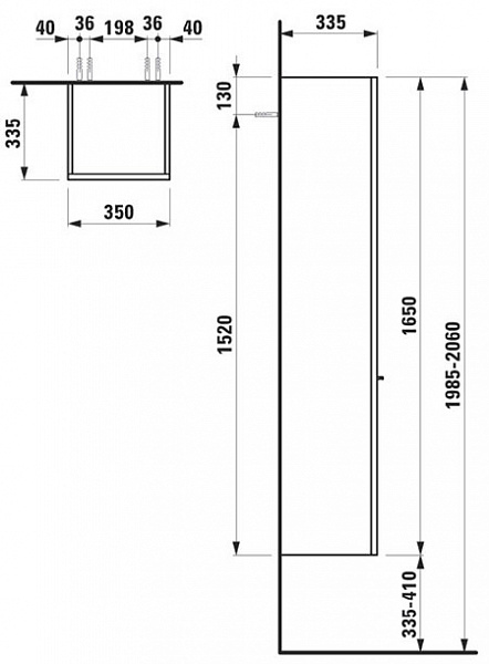 Шкаф-пенал Laufen Palace 4.0202.2.075.463.1 правый
