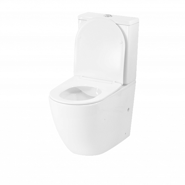 Унитаз-компакт Esfera белый, горизонтальный выпуск,двух режимный слив 3/6 литров, в комплекте с быстросьемным сиденьем микролифт, дюропласт Selena E011WG