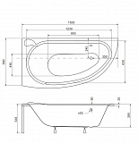 Акриловая ванна Besco Mini 150x70 WAM-150-MNL Левая