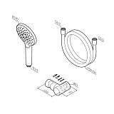 F0118022 Like, душевой набор: ручной душ 120мм, держатель ручного душа, душевой шланг, чёрный, шт.
